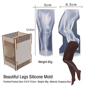 DIY silicone mold for resin craft sexy leg shape aromatherapy candle sculpture making