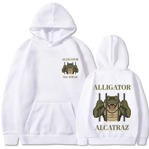 Alligator Alcatraz Graphic Print Hoodie Sweatshirt Polyester Fleece Casual Fun Long Sleeve Hooded Pullover For Men Women