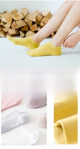 Detail view of multi-color cotton rib socks with anti-slip cuffs and breathable texture