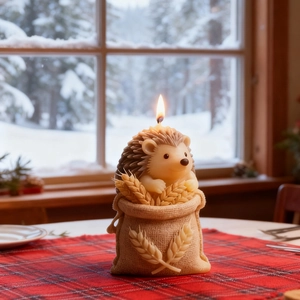 Silikonform für Weihnachtsigel-Kerzen mit Weizenbeutel-Basis für DIY Duftseifen-Deko