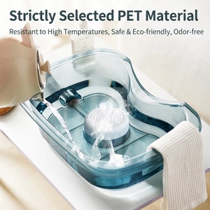 Portable Hair Washing Basin Transparent PET Ergonomic Neck Support Bedside Shampoo Bowl For Elderly Pregnant Women Patients