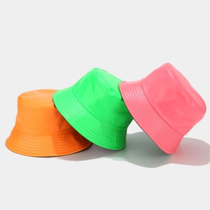 Bucket Hat PU Leather Reversible Foldable Wide Brim Sun Protection Minimalist Retro Fashion Women Outdoor