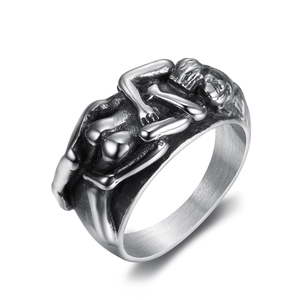 Retro Punk Edelstahl Ring Künstlerische Paar Intime Relief Geschnitzte Breite Band Schmuck Männer Frauen Gothic Stil