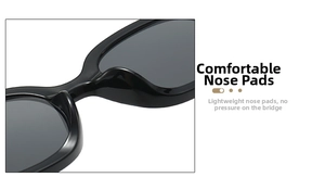 Close-up of lightweight integrated nose pads for comfortable and pressure-free sunglasses fit
