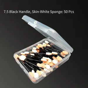 50-piece set of double-sided sponge eyeshadow applicators in a clear storage box