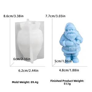 Detaillierte Silikonform Weihnachtsmann für DIY Kerzen und Gipsfiguren
