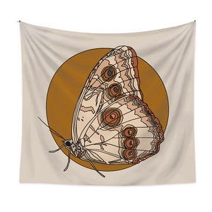 Retro Morandi butterfly wall tapestry with artistic patterns for home wall decoration
