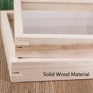 Marco de madera maciza para arte infantil DIY con veta natural y detalles de ensamble