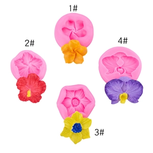 3D Flower Silicone Molds Orchid Sunflower Lotus Hibiscus Shapes For Fondant Cake Decorating DIY Clay Chocolate Baking Tool