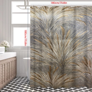 Detailansicht des Duschvorhangs mit abstraktem Goldmuster und 180cm x 180cm Maßen