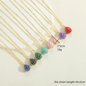 Minimalist teardrop enamel pendant necklaces in 8 colors with adjustable gold chain