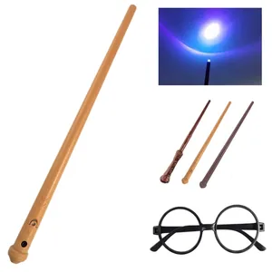 Luminous magician magic wand set with round glasses and CE mark for Halloween cosplay