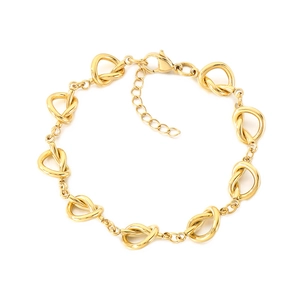 Bracelet à maillons noués en acier inoxydable plaqué or 18 carats avec fermoir ajustable