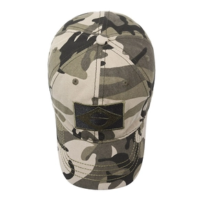 Tactical camouflage baseball cap with Brazil flag patch and adjustable six-panel structure