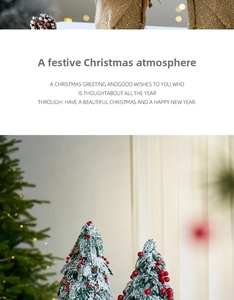 Macro detail of artificial Christmas tree with frosted branches, red berries and pine cones