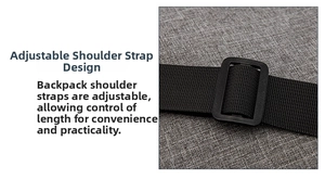 Adjustable nylon shoulder strap detail on a gray oxford fabric business messenger bag