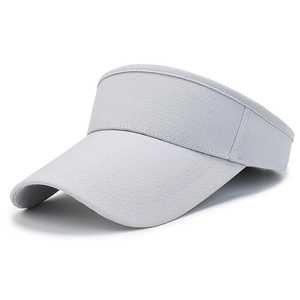 Breathable light grey open top sun visor hat for outdoor running and sports