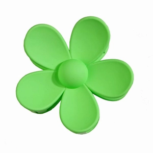 Matte green daisy flower hair claw clip for women on a white background