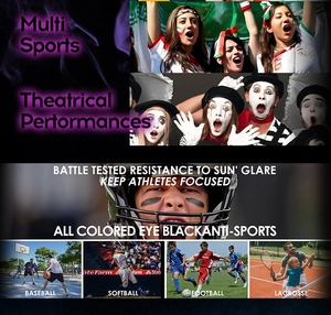 Multi-sports black eye black stick used by athletes for anti-glare and sun protection