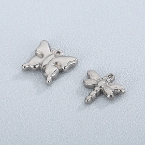 Pendentifs Papillon Libellule En Acier Inoxydable Breloques Fabrication Bijoux DIY Pour Colliers Boucles Oreilles Mode Animaux