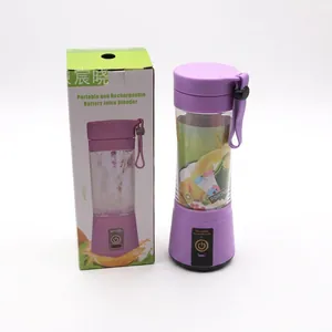 Mini frullatore elettrico viola ricaricabile USB da 380 ml con la confezione originale