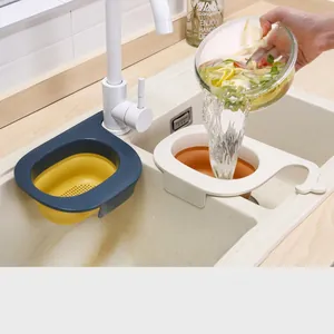 Whale Shape Kitchen Sink Drain Basket PP TPR Foldable Fruit Vegetable Filter Hanging Garbage Strainer