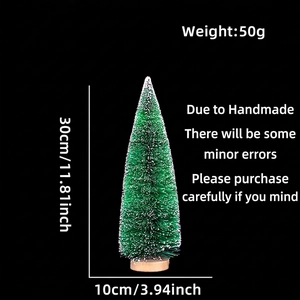 30cm mini cedar Christmas tree with snow effect and wooden base for desk decor