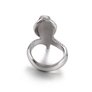 Retro Punk Cobra Ring in Silber mit detaillierter Schuppenstruktur für Herren