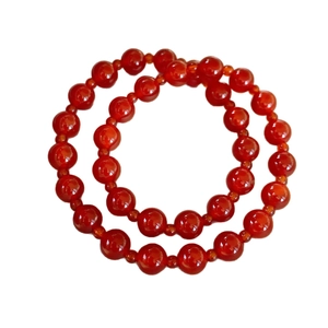 Vintage red agate beaded bracelets with geometric round design for elegant women's jewelry