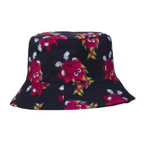 Μαύρο αναστρέψιμο καπέλο bucket με σχέδιο dragon fruit για υπαίθριες δραστηριότητες