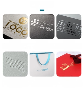 Detail showing hot gold stamping, silver foil, UV coating, and embossing on orange paper boxes