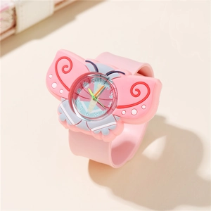 Montre À Clip Papillon Pour Enfants Filles Garçons Silicone Souple Quartz Analogique Montre Bracelet Jouet Cadeau