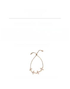 Detail view of adjustable zircon cross flower bracelet showing 24.4cm chain and 4.6g weight