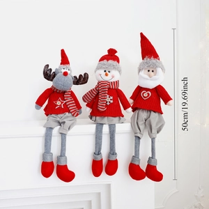Detailed view of 50cm tall Christmas gnomes set featuring Santa, snowman, and elk figurines