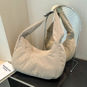 Large Capacity Quilted Puffer Tote Bag For Women Nylon Padded Shoulder Crossbody Bag Casual Soft Hobo Handbag Everyday Travel