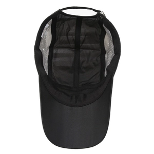 Men's lightweight mesh baseball cap in black with breathable fabric and adjustable strap