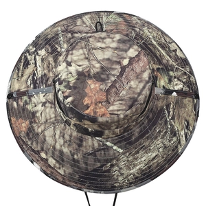 Cappello boonie mimetico giungla con motivo foglie 3D e cinturino sottogola regolabile