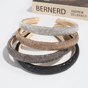 Elegant luxury full rhinestone headbands in silver, gold, gray and black colors