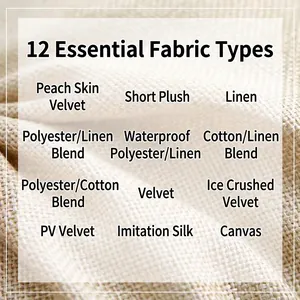Independence Day pillow cover material options including linen, cotton, and velvet fabrics