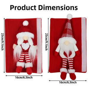 Detailed size chart showing 23x16cm dimensions for gnome Christmas appliance handle covers
