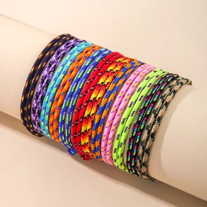 Bracelet En Corde Tressée Nautique Avec Breloque Ancre En Alliage Fait Main Ajustable Bohème Bijoux De Main Colorés