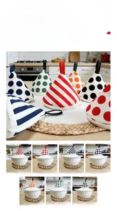 Japanese style triangular heat-resistant pot lid covers with striped and dot patterns
