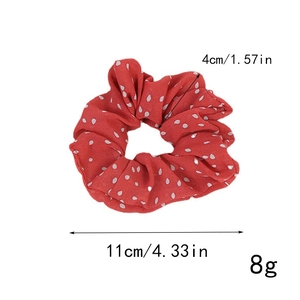 Polka dot hair scrunchie dimensions showing 11cm outer diameter and 4cm inner core