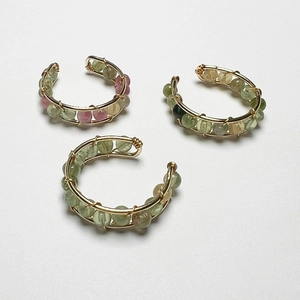 Handmade 14K gold-filled wire wrapped ring with colorful tourmaline beads in candy colors