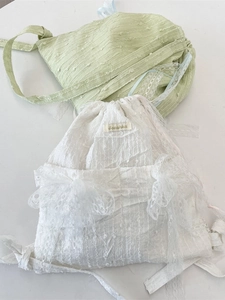 Lace flower drawstring backpack school bag for students large capacity canvas bag