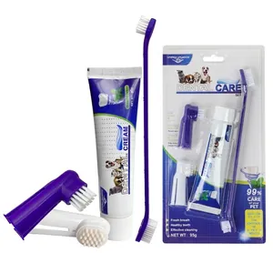 Pet Toothbrush And Toothpaste Dual Head Finger Brushes Oral Dental Cleaning Breath Freshening For Dogs Cats Hygiene