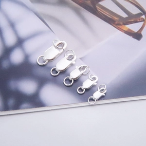 Set of 5 polished S925 sterling silver spring lobster clasps in various sizes for jewelry