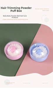 Détail de boîtes à houppette roses et bleues avec houppettes douces et poignées nœuds