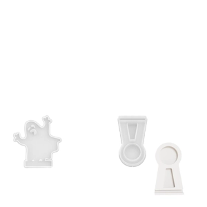 Ghost and geometric shaped silicone mold set for Halloween candle holder DIY crafts