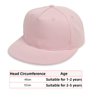 Size chart for tie-dye kids baseball cap showing head circumference and age groups